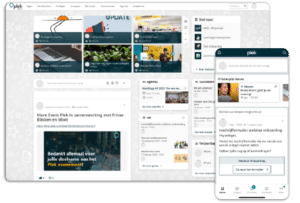 Voorbeelden van het Plek platform – oplossing voor betrokkenheid en interne communicatie.