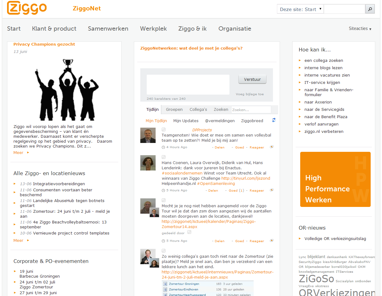 Homepage ZiggoNet